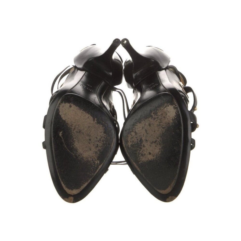Gucci Authentic Y2K Vintage Black Leather Studded Strappy High Heel Sandals 6 - Picture 6 of 11